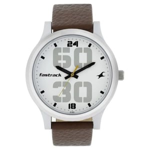 Fastrack Bold Analog Leather Strap Watch