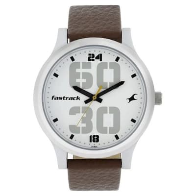 Fastrack Bold Analog Leather Strap Watch